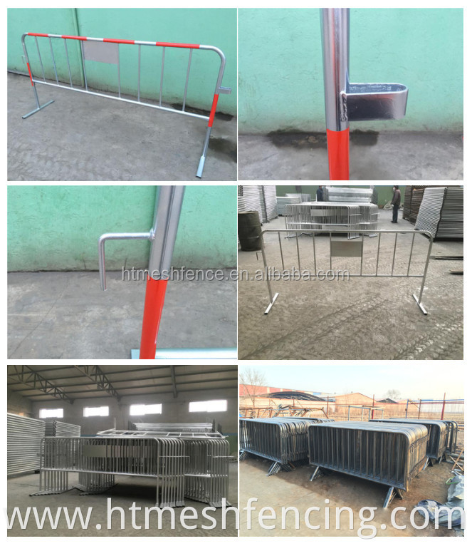 2m Loose Leg Galvanised Crowd Control Barrier/Safety Removable Loose foot Pedestrian Barriers